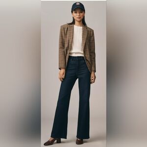 PAIGE Dark Indigo Wide-Leg High-Rise Jeans